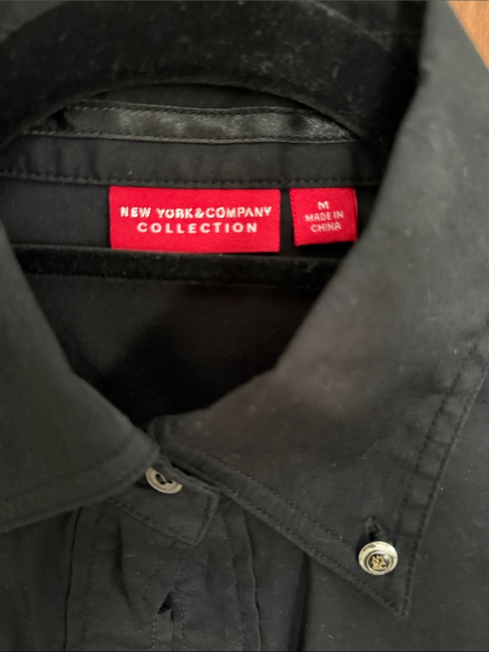 New York & Company Women’s Dress Shirts in Khaki and Black - Twin Pack - Picture 3 of 5